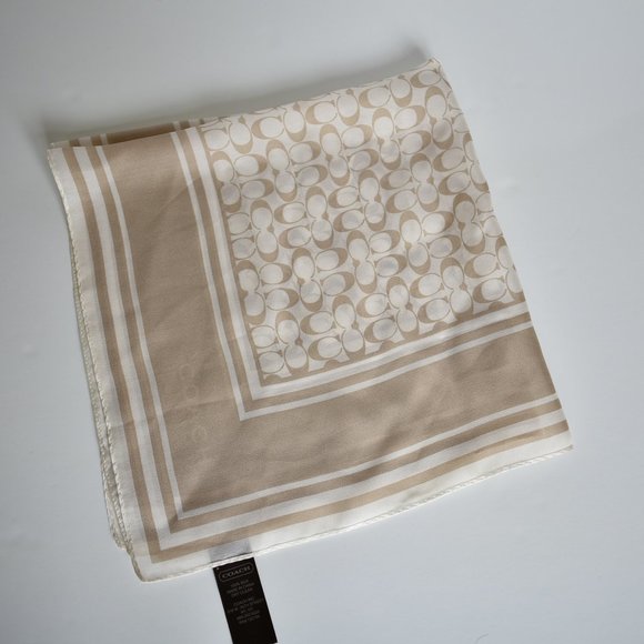 COACH Signature Silk Scarf - Picture 5 of 9